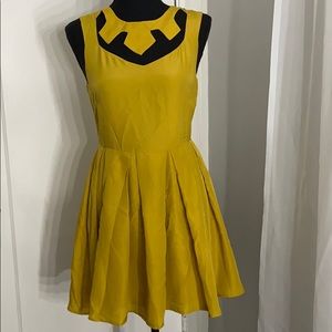 Golden Yellow Skater Dress